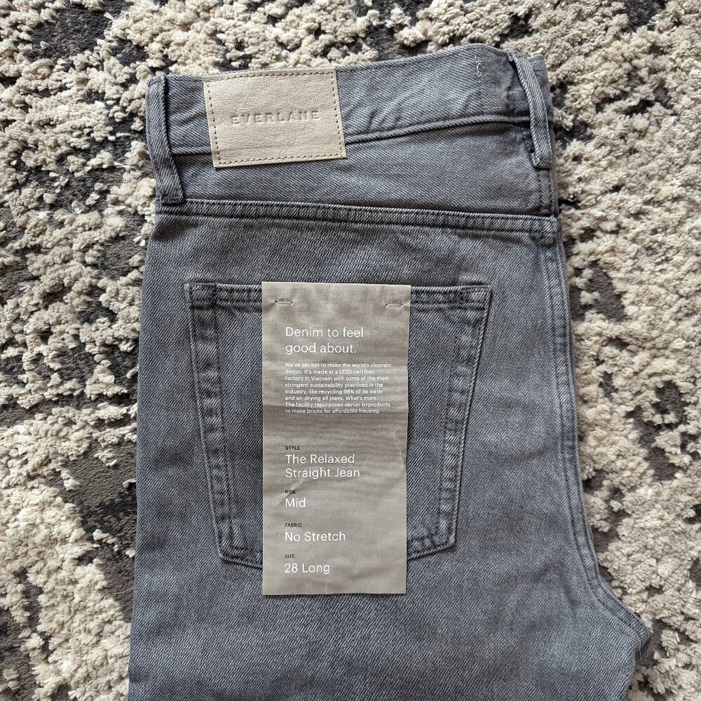 Everlane Rigid Slouch Jean Vintage Gray NWT 28 tall